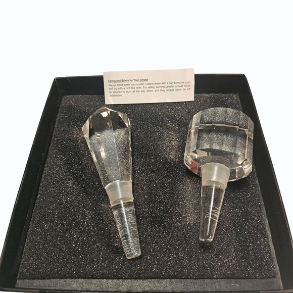 Saks Fifth Avenue Crystal Bottle Stoppers w Original Box - Picture 1 of 13
